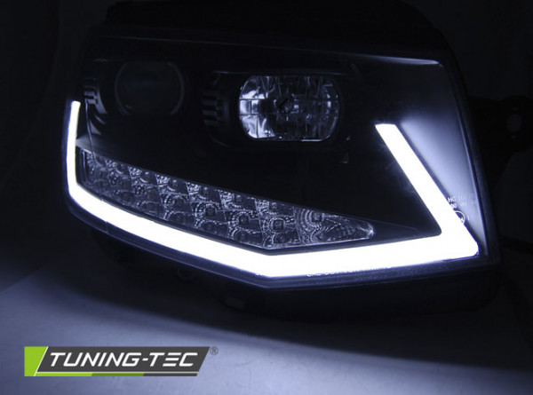 Přední světla TubeLights s LED denními světly VW T6 černá