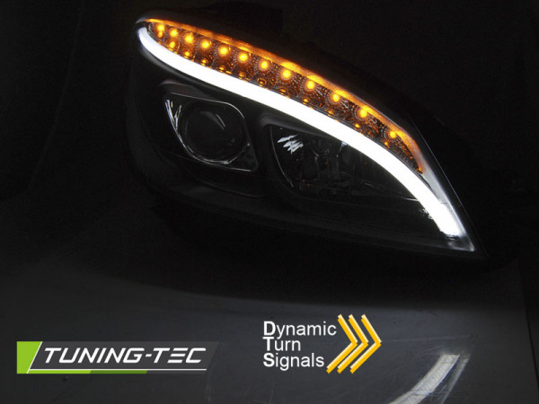Přední světla LED s Mercedes-Benz C W204 07-10 s dynamickým LED blinkrem černá