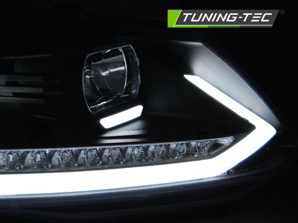 Přední světla TubeLights s LED denními světly, LED dynamický blinkr - VW Touran II 10-15 černá