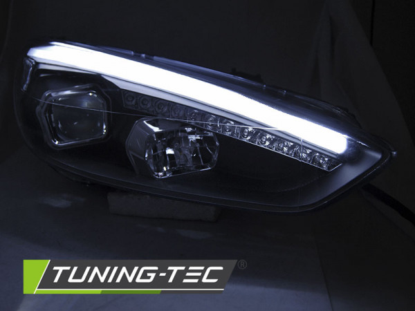 Přední světla s LED denními světly Ford Focus MK3 15- černá