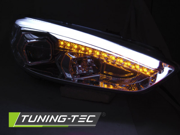 Přední světla s LED denními světly Ford Focus MK3 15- chrom