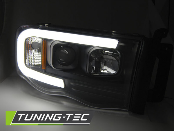 Přední světla s LED tube Dodge RAM 02-06 černá