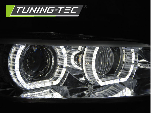 Přední světla xenon D1S 3D LED angel eyes BMW E92/E93 06-10 chromová