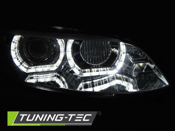 Přední světla xenon D1S 3D LED angel eyes BMW E92/E93 06-10 chromová