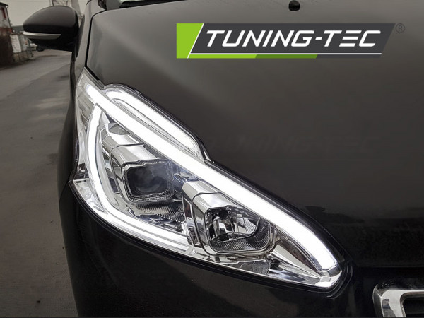 Přední světla s LED denními světly Peugeot 208 12-15 chrom