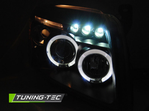 Přední světla angel eyes, LED, Dodge Caliber 06-12 černá