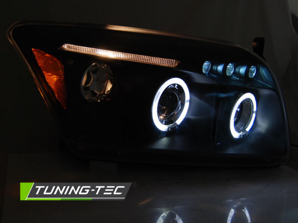 Přední světla angel eyes, LED, Dodge Caliber 06-12 černá