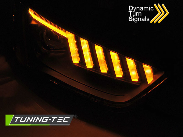 Přední světla s LED dynamickým blinkrem, denní svícení, pro AUDI A4 B8 12-15 xenon černá