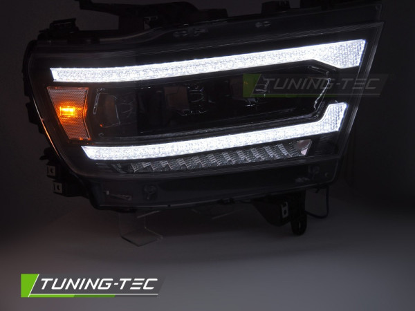 Přední světla s LED dynamickým blinkrem, LED denní světla pro DODGE RAM 1500  2019-2022 černá