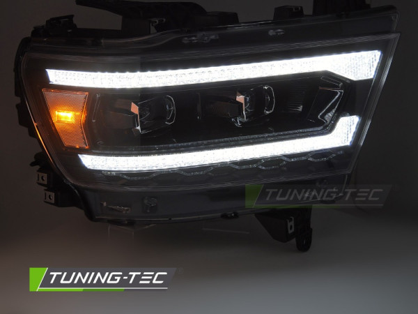 Přední světla s LED dynamickým blinkrem, LED denní světla pro DODGE RAM 1500  2019-2022 černá