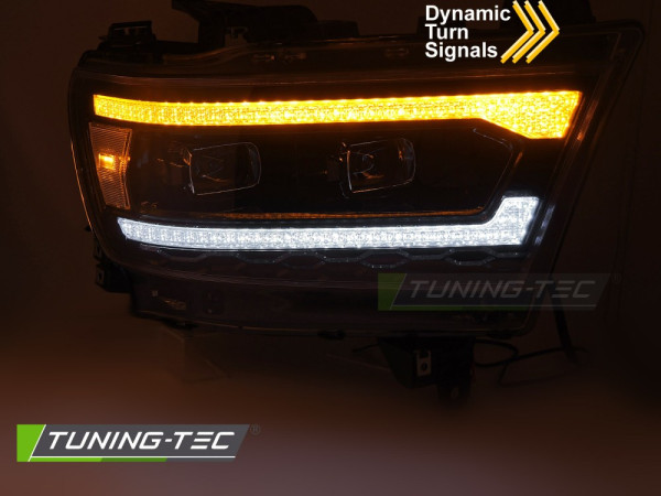 Přední světla s LED dynamickým blinkrem, LED denní světla pro DODGE RAM 1500  2019-2022 černá