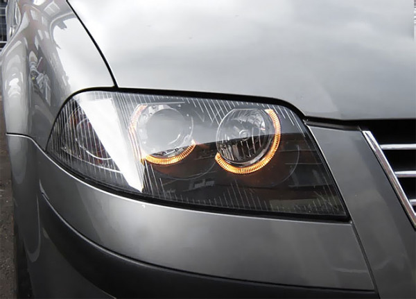 Přední světla angel eyes VW Passat 3BG černé