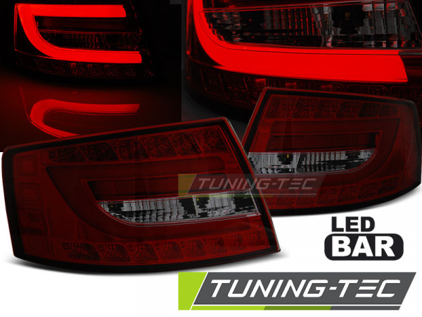 Zadní světla LED bar Audi A6 C6 04-08 sedan 6-pin červená/kouřová